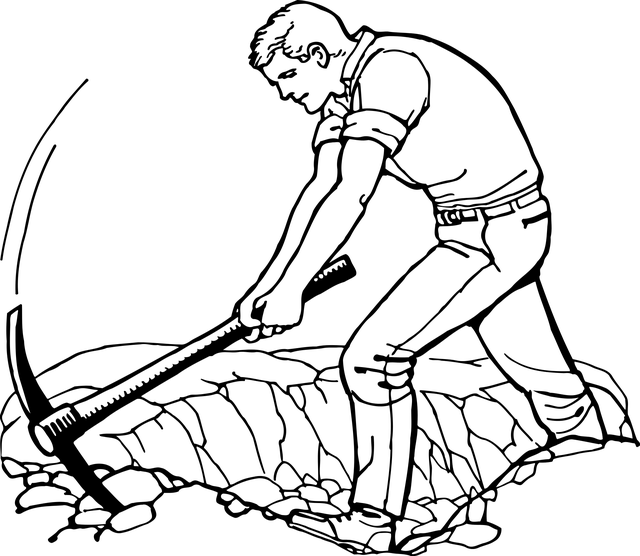 kopání krumpáčem